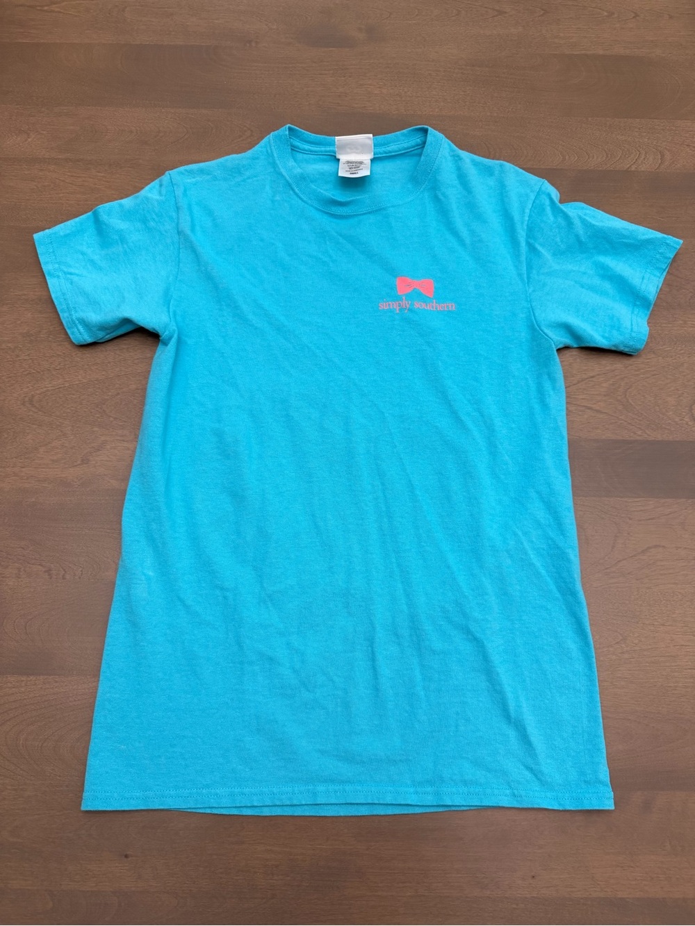 Simply Southern Seahorse Graphic T-Shirt Turquoise Pink Size Small